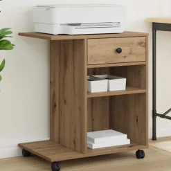 vidaXL Printerstand Artisan eg 60 x 40 x 68.5 cm Konstrueret træ