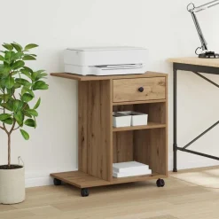 vidaXL Printerstand Artisan eg 60 x 40 x 68.5 cm Konstrueret træ