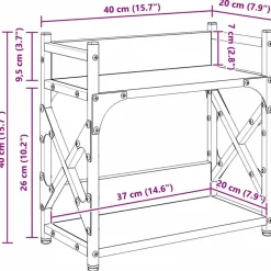 vidaXL Printerstand Artisan Egetræ 40 x 20 x 40 cm Konstrueret træ