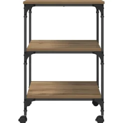 vidaXL Printerstand Artisan Egetræ 50 x 41 x 75 cm Konstrueret træ