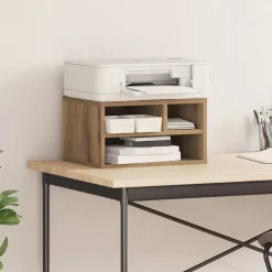 vidaXL Printerstand Artisan Egetræ 40 x 32 x 22,5 cm Konstrueret træ