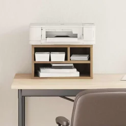 vidaXL Printerstand Artisan Egetræ 40 x 32 x 22,5 cm Konstrueret træ