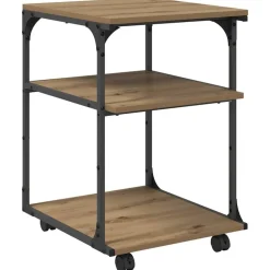 vidaXL Printerstand Artisan Egetræ 43 x 48 x 64 cm Konstrueret træ