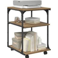 vidaXL Printerstand Artisan Egetræ 43 x 48 x 64 cm Konstrueret træ