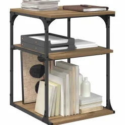 vidaXL Printerstand Artisan Egetræ 43 x 48 x 64 cm Konstrueret træ