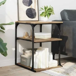 vidaXL Printerstand Artisan Egetræ 43 x 48 x 64 cm Konstrueret træ