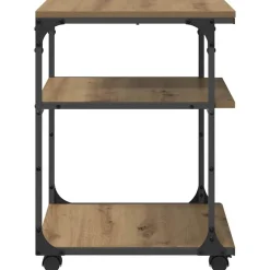 vidaXL Printerstand Artisan Egetræ 43 x 48 x 64 cm Konstrueret træ