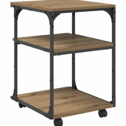 vidaXL Printerstand Artisan Egetræ 43 x 48 x 64 cm Konstrueret træ