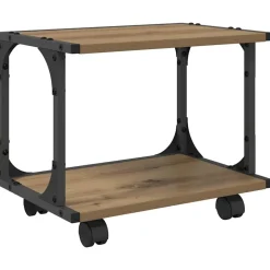 vidaXL Printerstand Artisan Egetræ 41 x 28 x 33,5 cm Konstrueret træ