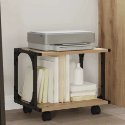 vidaXL Printerstand Artisan Egetræ 41 x 28 x 33,5 cm Konstrueret træ