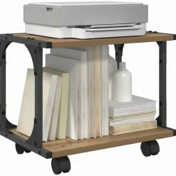 vidaXL Printerstand Artisan Egetræ 41 x 28 x 33,5 cm Konstrueret træ
