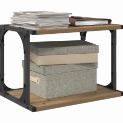 vidaXL Printerstand Artisan Egetræ 41 x 28 x 33,5 cm Konstrueret træ