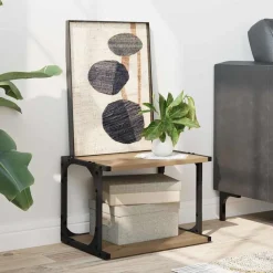 vidaXL Printerstand Artisan Egetræ 41 x 28 x 33,5 cm Konstrueret træ