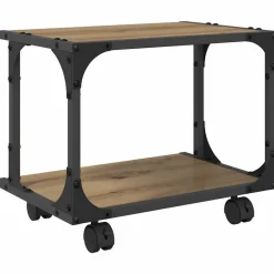 vidaXL Printerstand Artisan Egetræ 41 x 28 x 33,5 cm Konstrueret træ