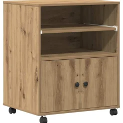 vidaXL Printerstand Artisan Egetræ 60 x 48 x 74 cm Konstrueret træ