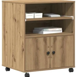 vidaXL Printerstand Artisan Egetræ 60 x 48 x 74 cm Konstrueret træ