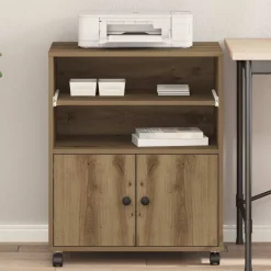 vidaXL Printerstand Artisan Egetræ 60 x 48 x 74 cm Konstrueret træ