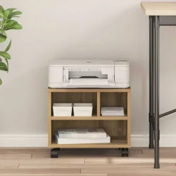 vidaXL Printerstand Artisan Egetræ 41 x 32 x 34,5 cm Konstrueret træ