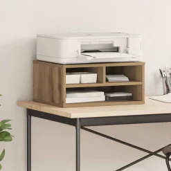 vidaXL Printerstand Artisan Egetræ 49 x 40 x 22.5 cm Konstrueret træ