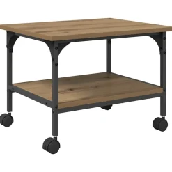 vidaXL Printerstand Artisan Egetræ 50 x 40 x 38 cm Konstrueret træ