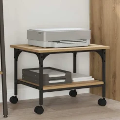 vidaXL Printerstand Artisan Egetræ 50 x 40 x 38 cm Konstrueret træ