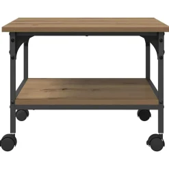 vidaXL Printerstand Artisan Egetræ 50 x 40 x 38 cm Konstrueret træ