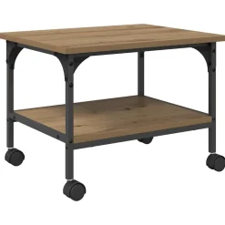 vidaXL Printerstand Artisan Egetræ 50 x 40 x 38 cm Konstrueret træ