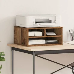 vidaXL Printerstand Gammelt træ 49 x 40 x 22.5 cm Konstrueret træ