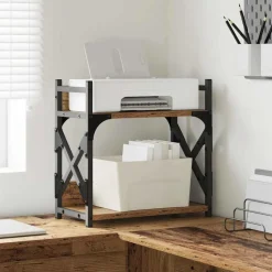 vidaXL Printerstand Gammelt træ 40 x 20 x 40 cm Konstrueret træ