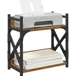 vidaXL Printerstand Gammelt træ 40 x 20 x 40 cm Konstrueret træ