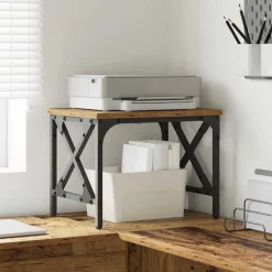 vidaXL Printerstand Gammelt træ 40 x 30 x 31 cm Konstrueret træ