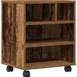 vidaXL Printerstand Gammelt træ 41 x 32 x 48 cm Konstrueret træ