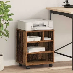 vidaXL Printerstand Gammelt træ 41 x 32 x 48 cm Konstrueret træ