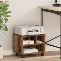 vidaXL Printerstand Gammelt træ 41 x 32 x 33.5 cm Konstrueret træ