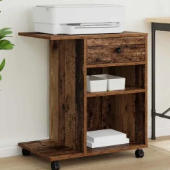 vidaXL Printerstand Gammelt træ 60 x 40 x 68.5 cm Konstrueret træ