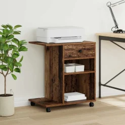 vidaXL Printerstand Gammelt træ 60 x 40 x 68.5 cm Konstrueret træ