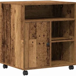 vidaXL Printerstand Gammelt træ 60 x 50 x 67 cm Konstrueret træ