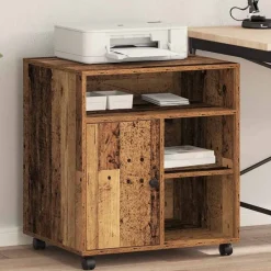 vidaXL Printerstand Gammelt træ 60 x 50 x 67 cm Konstrueret træ