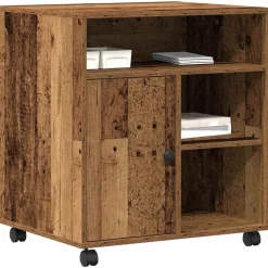 vidaXL Printerstand Gammelt træ 60 x 50 x 67 cm Konstrueret træ