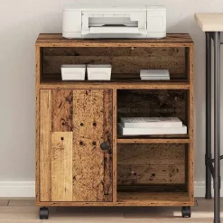 vidaXL Printerstand Gammelt træ 60 x 50 x 67 cm Konstrueret træ