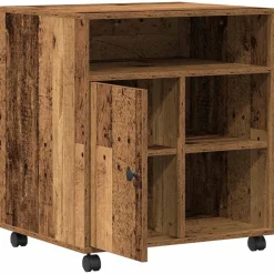 vidaXL Printerstand Gammelt træ 60 x 50 x 67 cm Konstrueret træ
