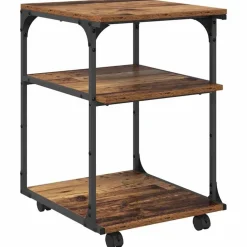 vidaXL Printerstand Gammelt træ 43 x 48 x 64 cm Konstrueret træ