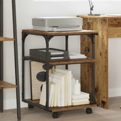 vidaXL Printerstand Gammelt træ 43 x 48 x 64 cm Konstrueret træ