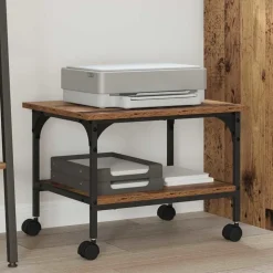 vidaXL Printerstand Gammelt træ 50 x 40 x 38 cm Konstrueret træ