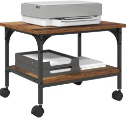 vidaXL Printerstand Gammelt træ 50 x 40 x 38 cm Konstrueret træ