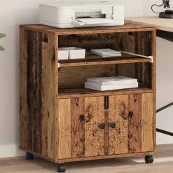 vidaXL Printerstand Gammelt træ 60 x 48 x 74 cm Konstrueret træ