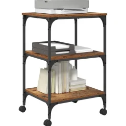 vidaXL Printerstand Gammelt træ 50 x 41 x 75 cm Konstrueret træ