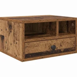 vidaXL Printerstand Gammelt træ 40 x 32 x 24 cm Konstrueret træ