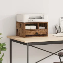 vidaXL Printerstand Gammelt træ 40 x 32 x 24 cm Konstrueret træ