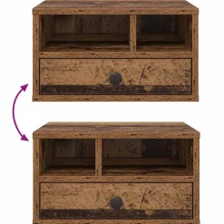 vidaXL Printerstand Gammelt træ 40 x 32 x 24 cm Konstrueret træ